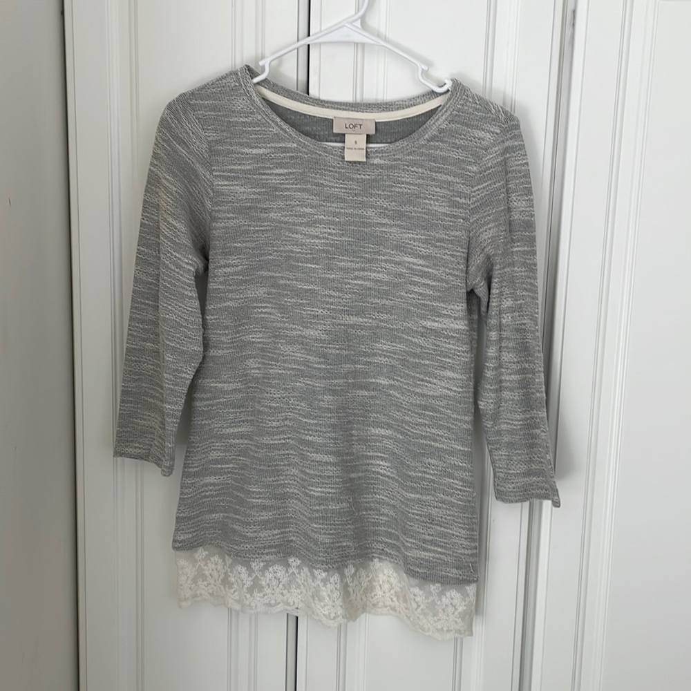 Women’s Loft Small Gray Long Sleeve Shirt